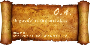 Orgován Antonietta névjegykártya